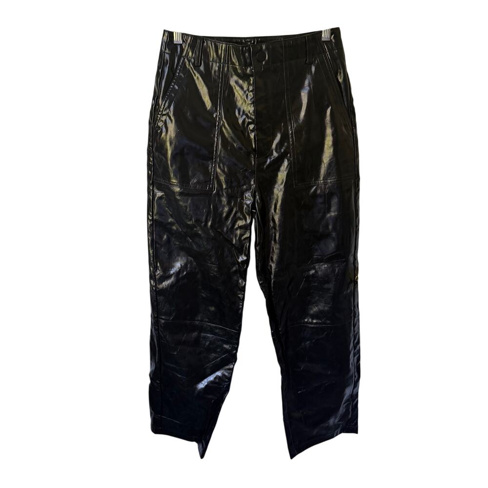 MOTF Black Faux Leather/Vinyl Pants Size Small